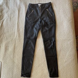 Top shop fleece-lined leather pants